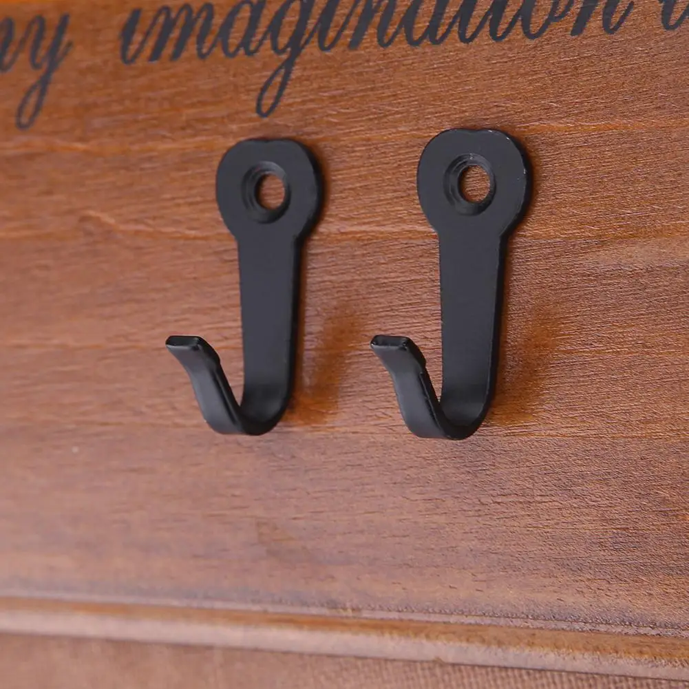 

10Pcs/lot Key Hooks Hangers Black Wall Mounted Hooks Rustic Key Coat Bag Hat Hanger Rustic Clothes Hooks Wall Hanging Hooks