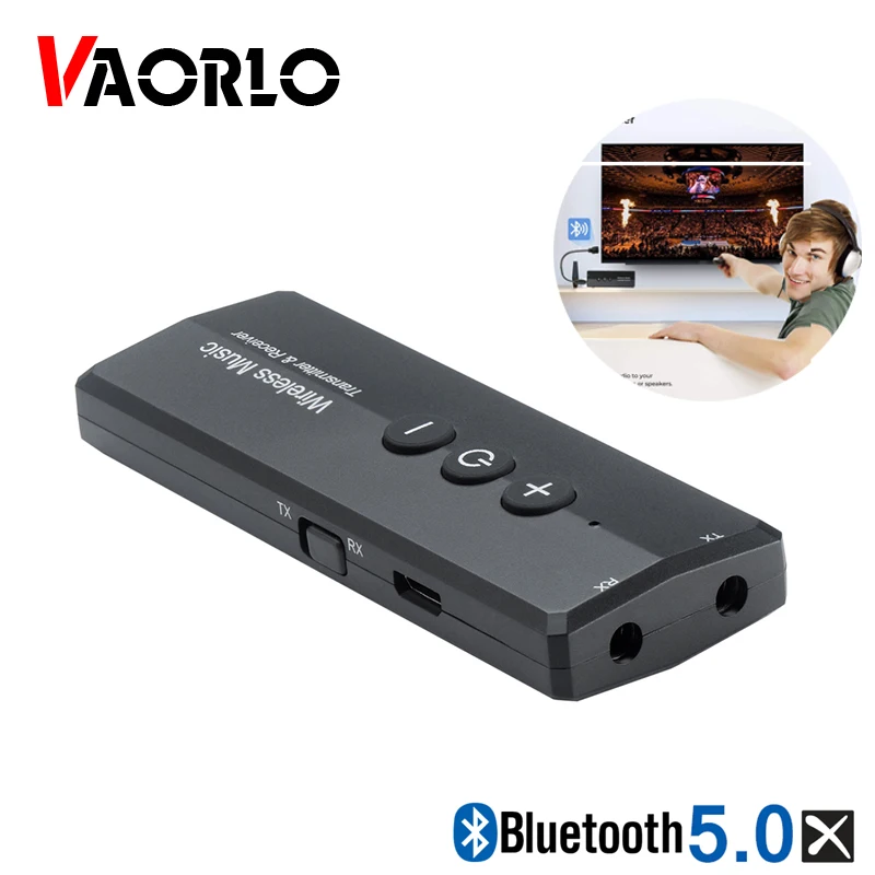 VAORLO 5 0 аудио Bluetooth передатчик 3 в 1 мм AUX USB беспроводной адаптер ключ для домашнего