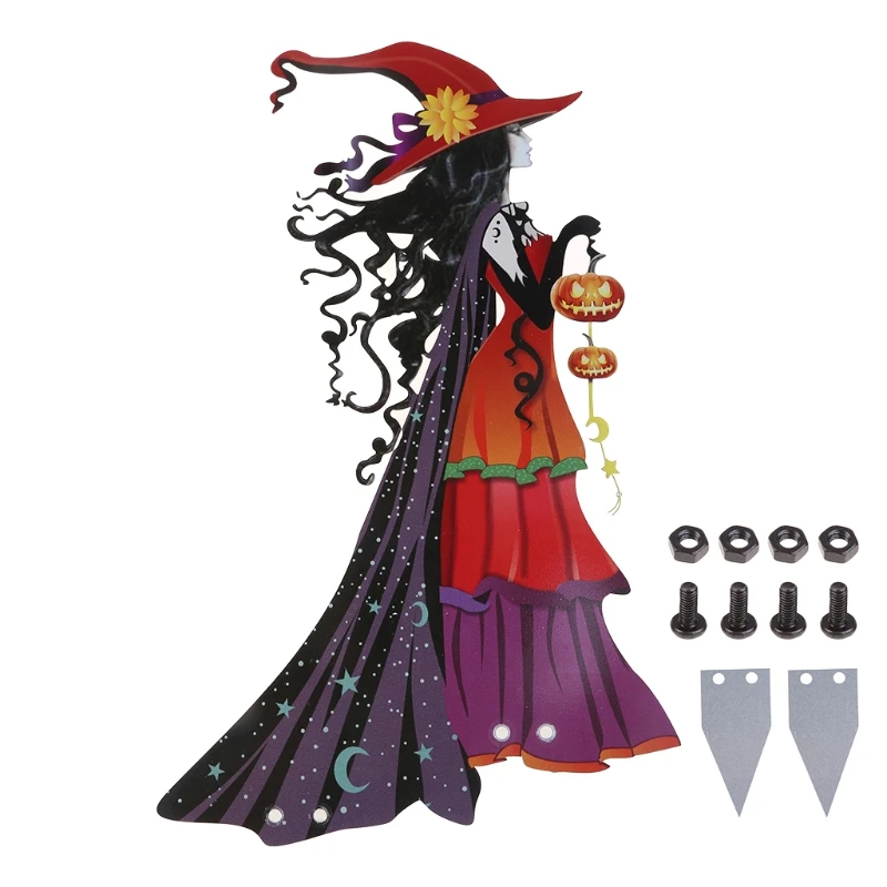 

Halloween Double-sided Color Witch Ground Sign Halloween Party Decorations Props
