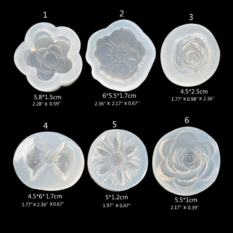 

K3ND Mirror DIY Camellia Rose Flower Epoxy Silicone Mold Clay Epoxy Jewelry Pendant