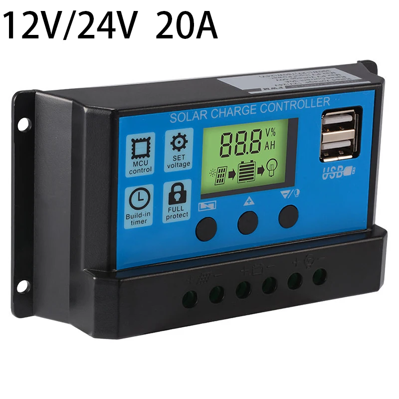 Солнечная панель контроллер заряда двойной USB ЖК дисплей схема обратного