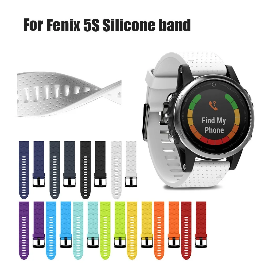20 мм силиконовый ремешок для часов Fenix 5S 6S 6S/6S Pro/5S Plus Аксессуары часов|silicone strap|garmin