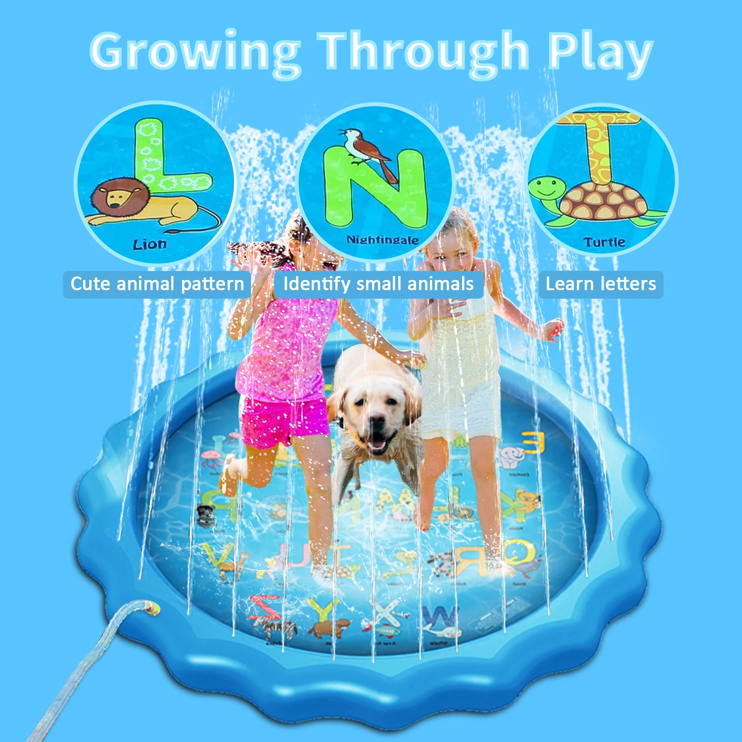 

68 Inflatable Sprinkler Pad, Splash Pad Water Play Mat Splash Pad Wading Pool PSEN999