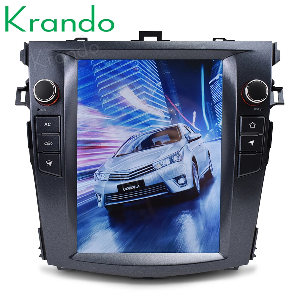 Krando Android 7,1 10," Tesla вертикальный экран Автомобильная Мультимедийная система для toyota Corolla 2008-2012 аудио радио плеер KD-TV025