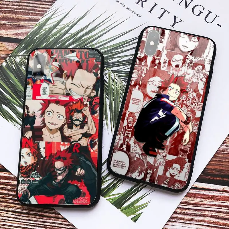 

Kirishima My hero academia Phone Case Tempered glass For iphone 6 7 8 plus X XS XR 11 12 13 PRO MAX mini