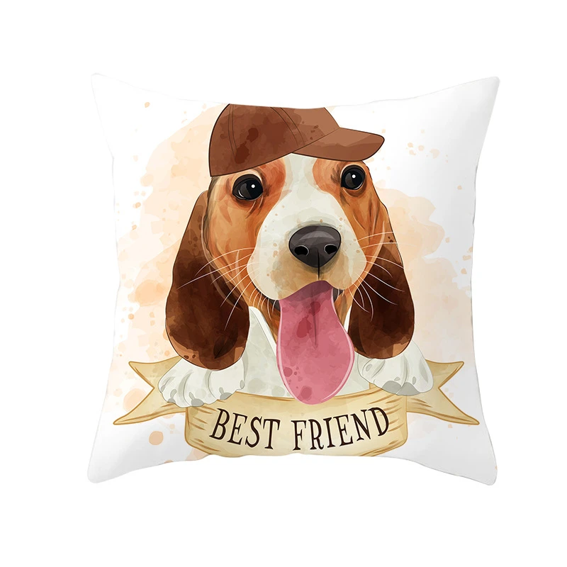 Pug Dog Animal Pattern Decorative Polyester Cushion Cover Throw Pillow Sofa Decor Pillowcover Protectors for Home | Дом и сад