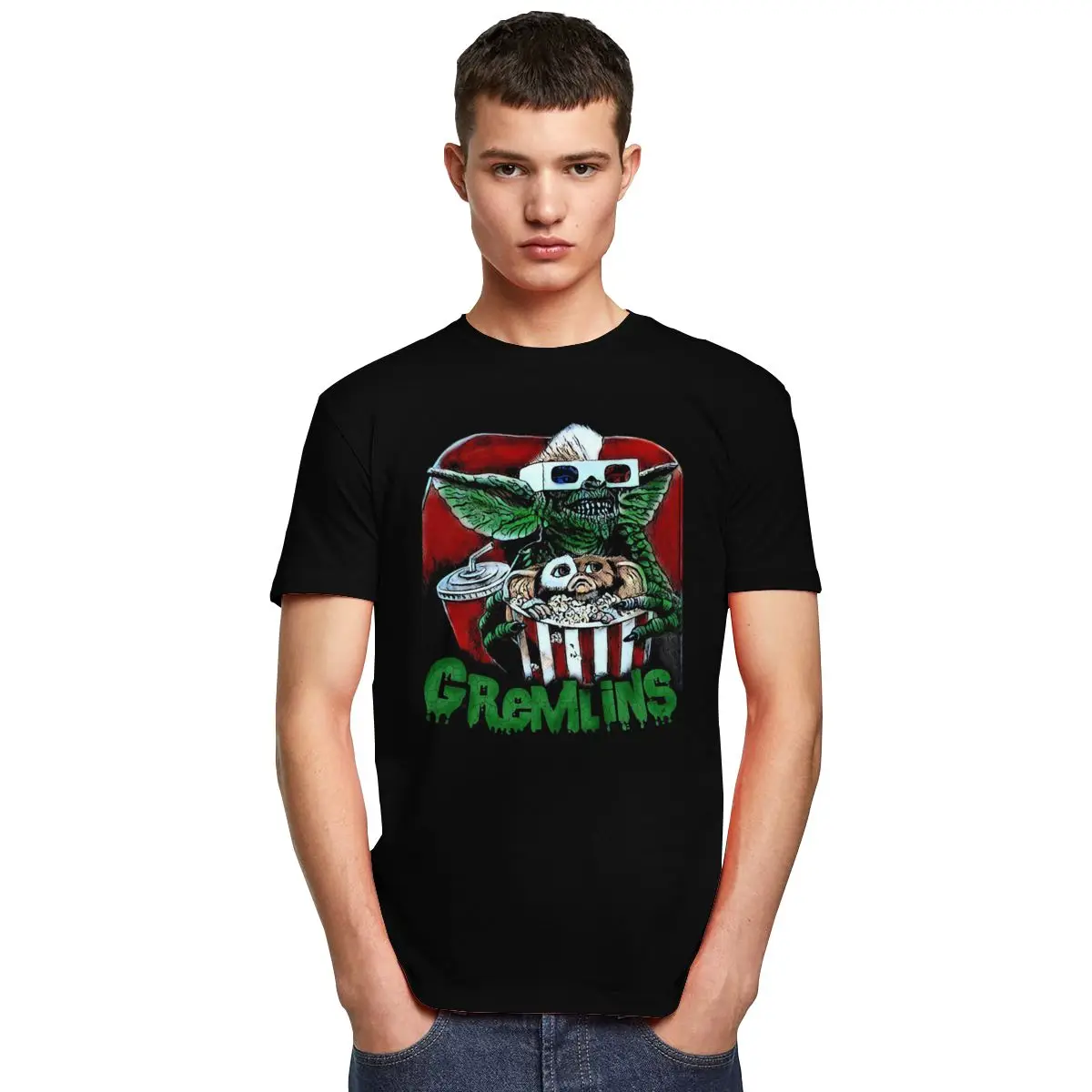 Футболка в стиле ретро Gremlins мужские Юмористические хлопковые футболки с
