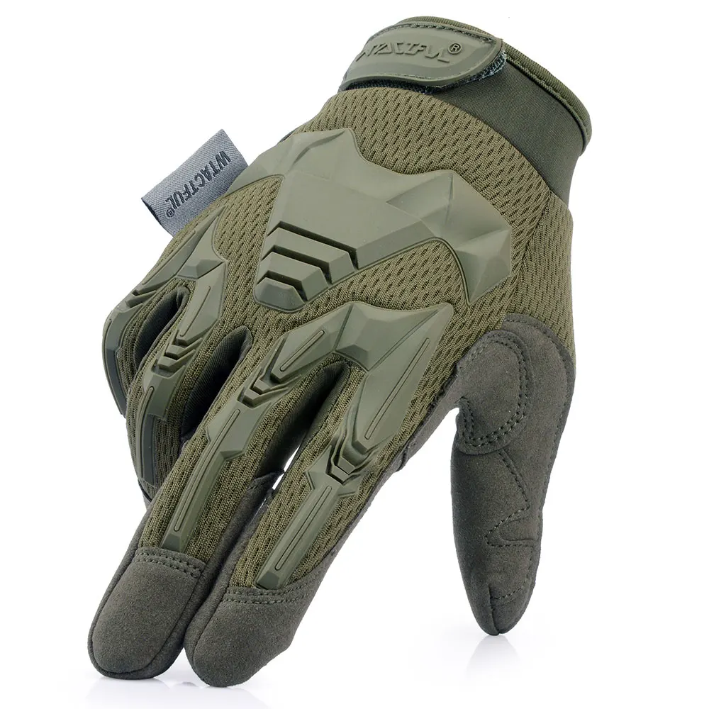 Черные Мотоцикл Перчатки Мультикам, мягкие резиновые мото мотоциклетные перчатки для мотокросса, тактические байкерские перчатки для велоспорта, квадроцикл защитные перчатки для мужчин и женщин мотовелосипед - Цвет: Green Full Finger