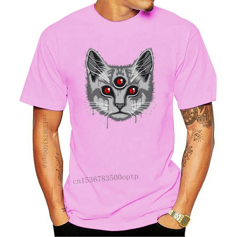 

New Men's Fashion Cat T shirt Cool Tees Meow T Shirt For Man Funny Custom For Male 100% Cotton T-Shirt