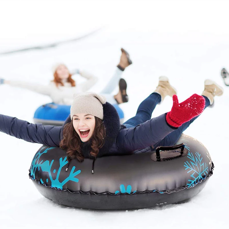 

PVC Winter Inflatable Ski Circle Floated Skiing Board With Handle Durable Children Adult Outdoor Snow Tube Skiing Accessories