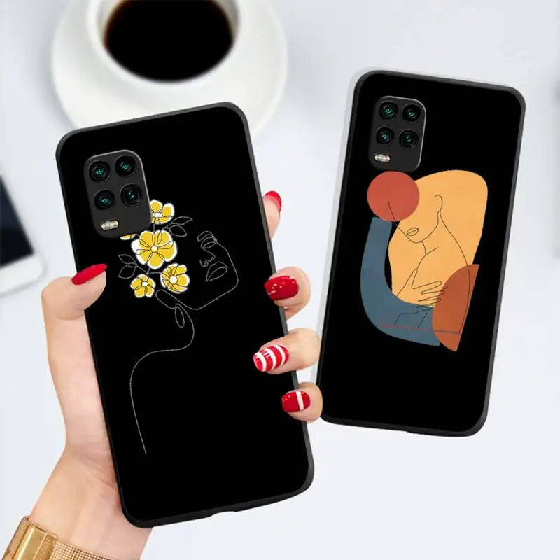 

Fashion design line art human face Graffiti Phone Case For Xiaomi Mi 10T 11 pro Redmi Note 7 8 9 10 pro 8T 9T 9S 9A 10