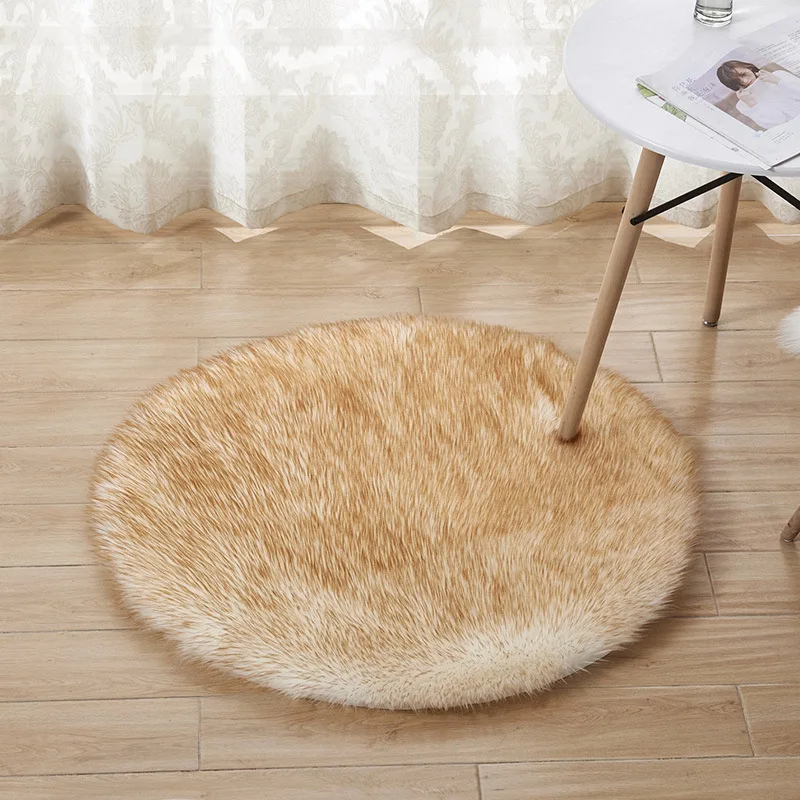 

Fluffy Round Carpet Living Room Home Decoration Bedroom Children's Room Floor Mats Thick Plush Carpet