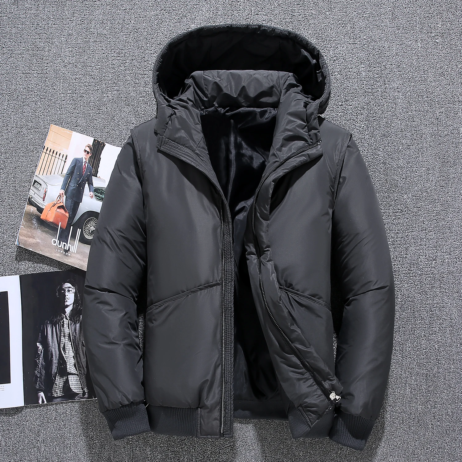 Winter White Duck Down Jackets Men Hooded Warm Windbreak Coats Hooded Parkas Jackets Mens Color Casual Duck Down Overcoat Men