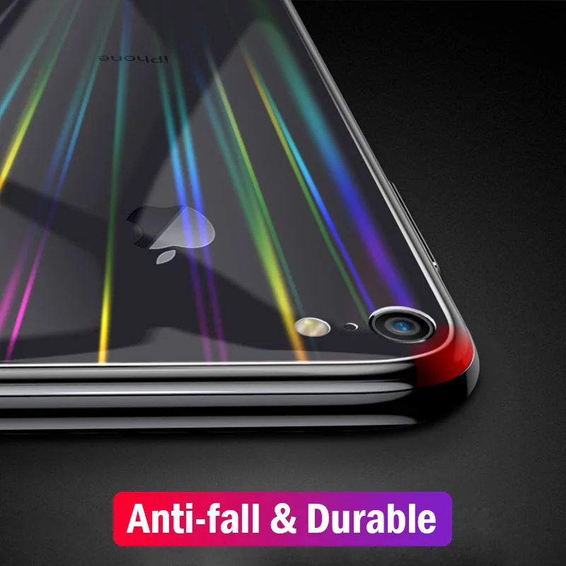 Градиентный Радужный лазерный чехол для телефона iPhone X XS Max XR прозрачные мягкие