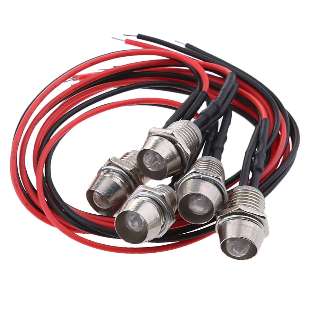 

5 X 12V LED Indicator Lights Dash for Car Truck Boat Dashboard Green