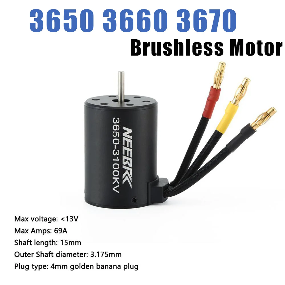 

3650 3660 3670 Brushless Motor Waterproof 2150KV 2650KV 3100kv 3300KV 3800KV 3900kv 4300kv 5200KV For 1/8 1/10 RC car parts