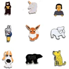 Эмалированная брошь в виде мыши, лошади, медведя, собаки