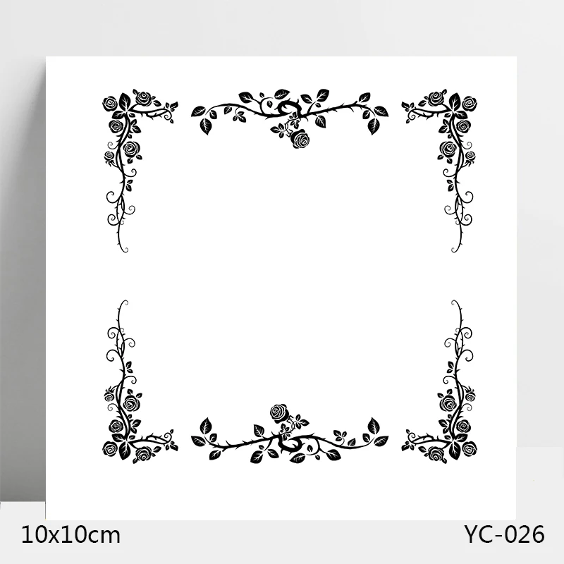 

Flower frame Transparent Silicone Stamps/Seal for DIY Scrapbooking/Photo Album Decorative Card Making Clear Stamps Supplies