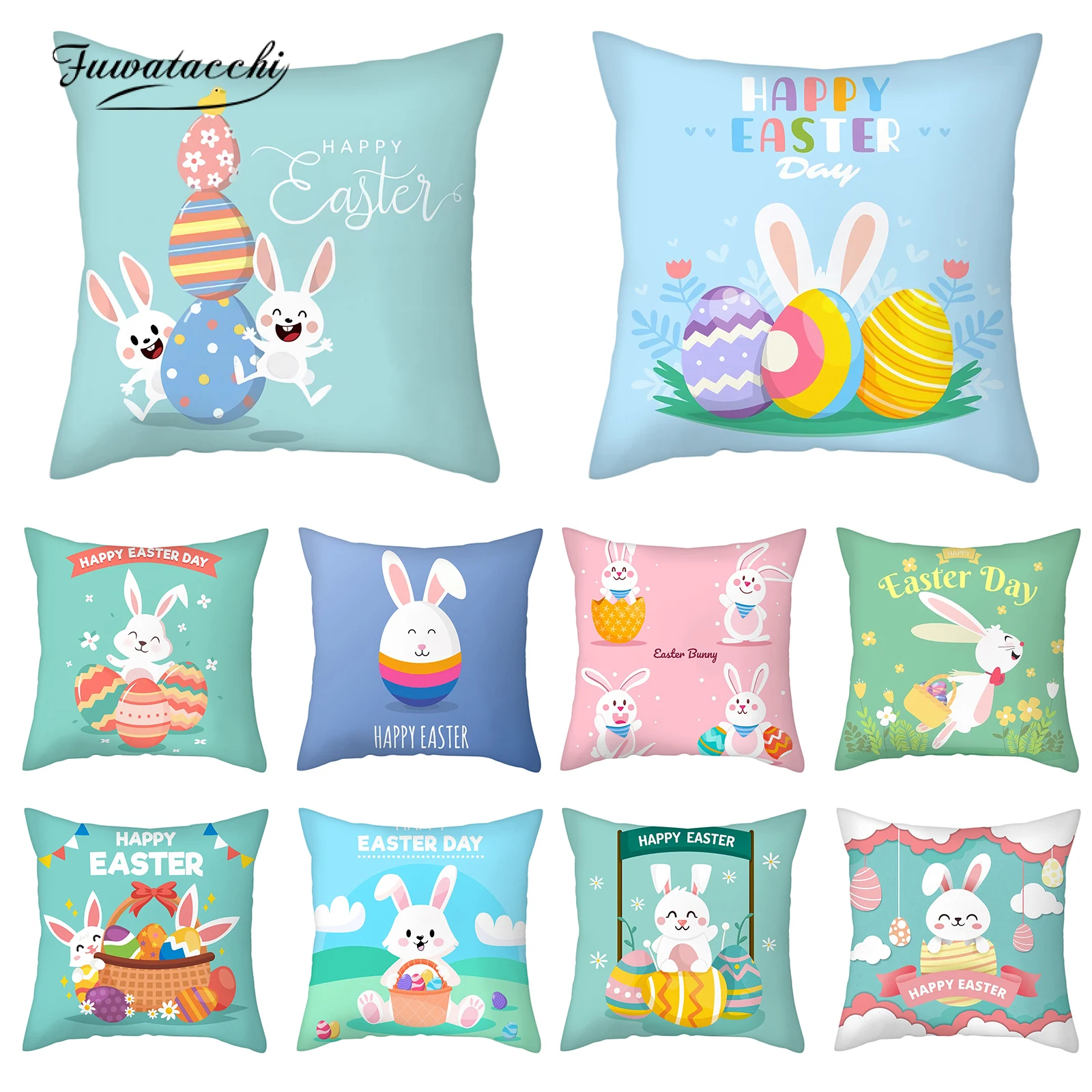 

Fuwatacchi Happy Easter Decoration For Home Easter Rabbit Eggs Pillowcase Bunny Easter Party Decoration Supplies Easter Party