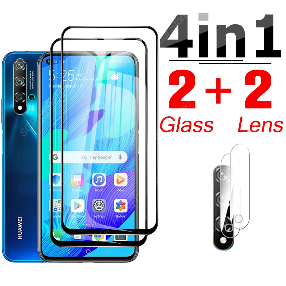4in1 экран протектор Закаленное Защитное стекло для Huawei Nova/5 T Nova5 5 T5 Nova5t YAL L21 L61 L71 L61D