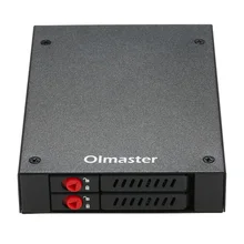 OImaster полностью Металлическая 2 отсека Мобильная стойка с замком светодиодный индикатор поддержка горячей замены для 2,5 ''SATA HDD/SSD подходит для ПК 3,5'' флоппи