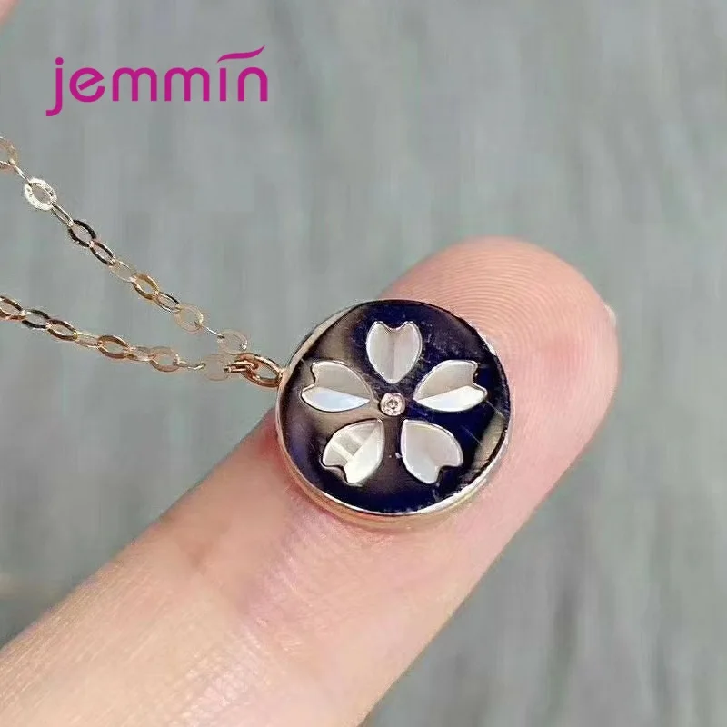 Женское ожерелье из серебра 925 пробы с кулоном в виде цветка|Ожерелья| |