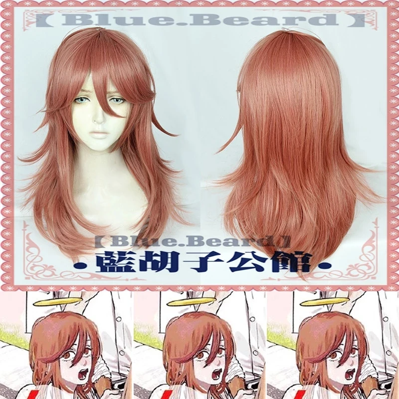 New Arrival Chainsaw Man Angel Devil Cosplay Wig Orange Pink Hair Wigs Heat Resistant Hair Wig + a wig cap