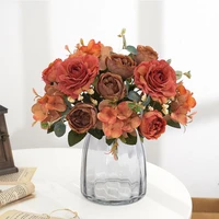 beautiful hydrangea roses artificial flowers for home wedding decorations high quality autumn bouquet mousse peony fake flower