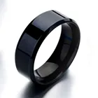 Мужские и женские кольца UAGE из нержавеющей стали с черным титаном, ширина 8 мм, свадебные украшения для пар