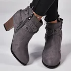 Ботинки женские осенне-зимние ботинки на молнии с заклепками замшевые женские зимние ботинки ботильоны из хлопка женская обувь с круглым носком