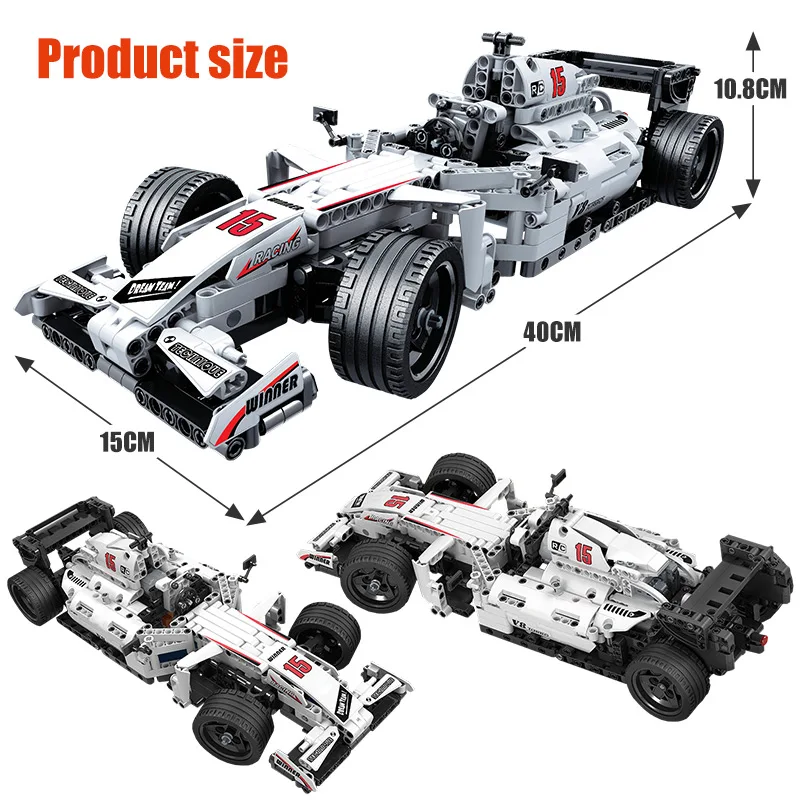 

City remote control car making block, 729, you, children's understanding toys, RC F1 technology, racing car, electrical block