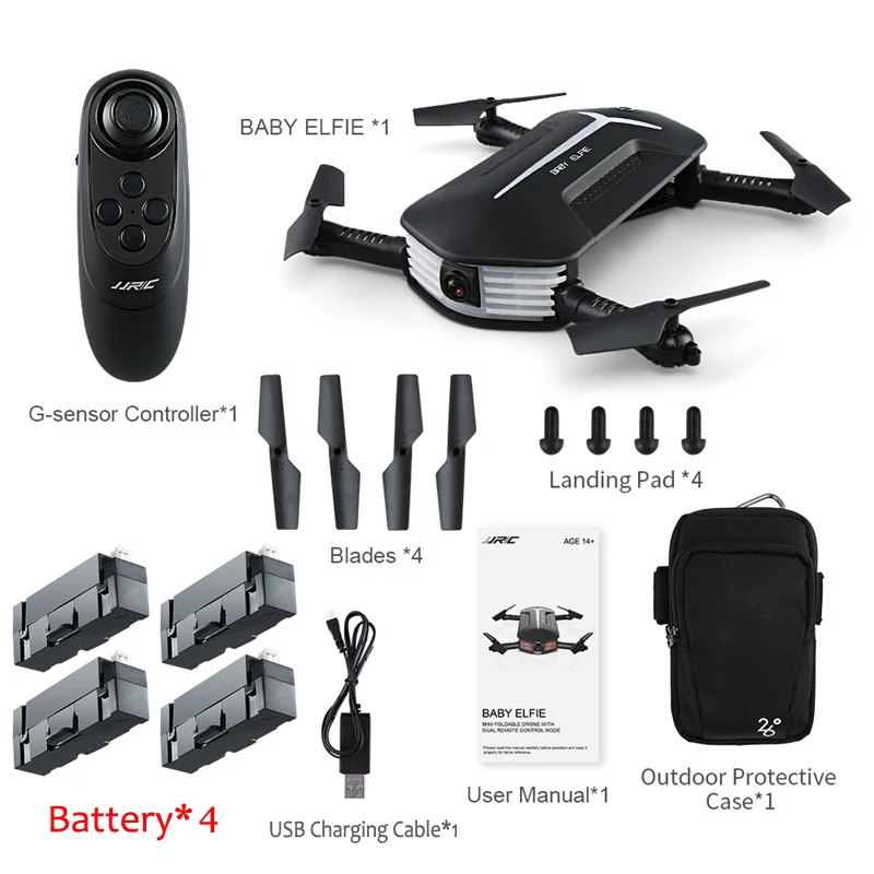 JJRC JJR/C H37 Mini Baby Elfie Selfie 720P WIFI FPV With Altitude Hold Headless Mode Foldable RC Drone Quadcopter RTF | Игрушки и хобби