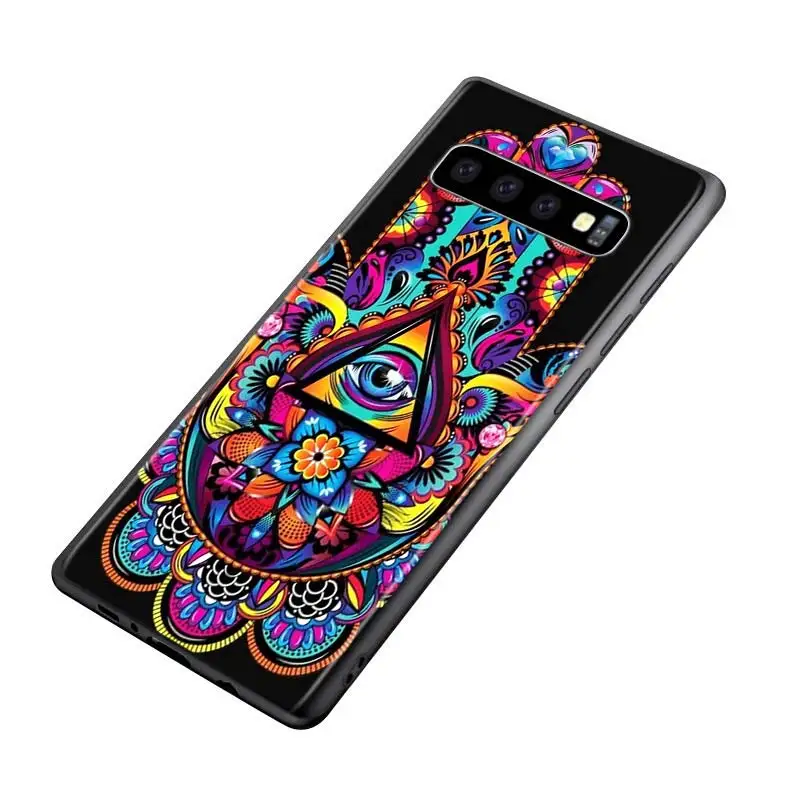 

Silicone Black Cover Gold Foil Evil Eye In Blush for Samsung Galaxy Note 10 Pro 9 8 Plus S10 5G S9 S8 S7 Plus S6 Phone case