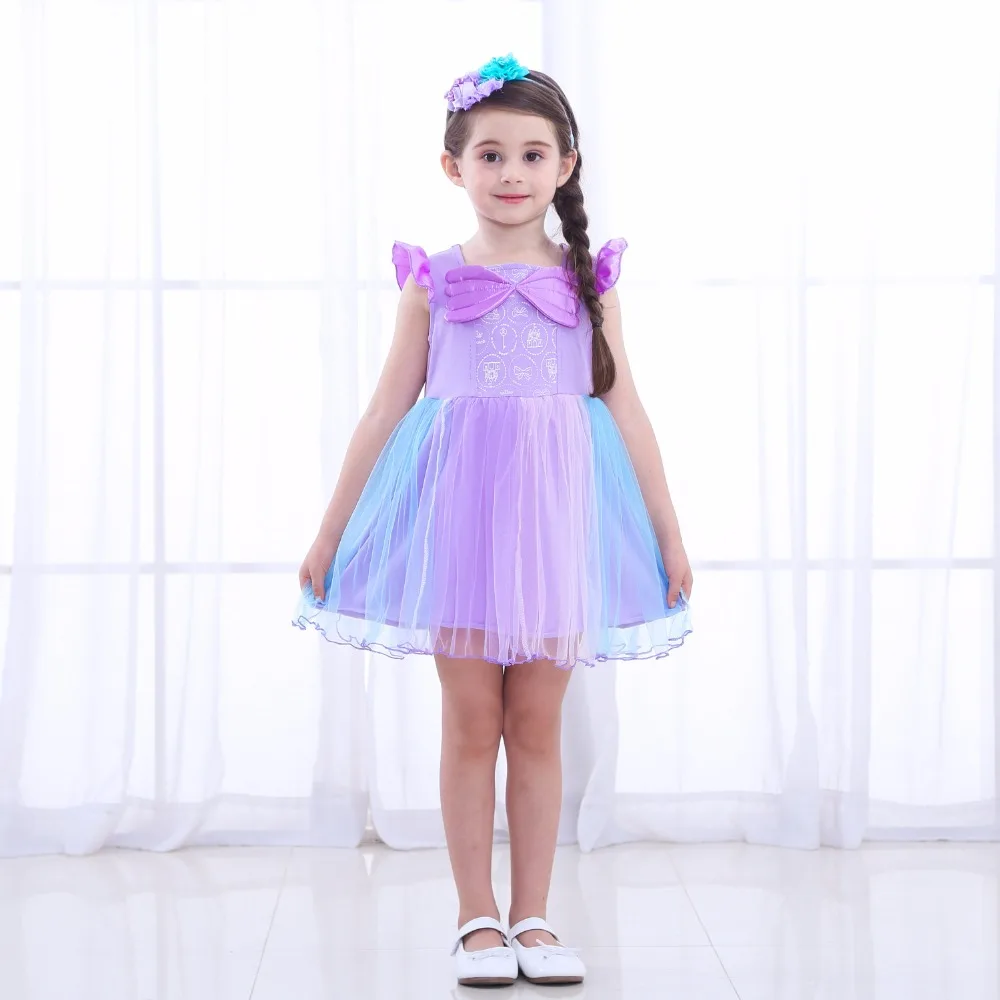 Платье для девочек Рождественский костюм принцессы фиолетовое лоскутное