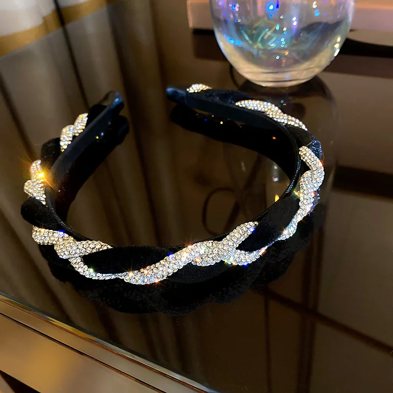 Французский Блестящий женский ободок с бриллиантами свадебные аксессуары для