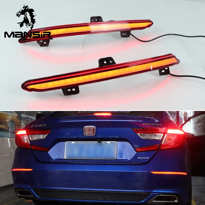 

12V Car LED Rear bumper light Rear Fog Lamp Auto Brake Reflector For Honda Accord 2018 2019 Backup lamps Rear Lights Assembly