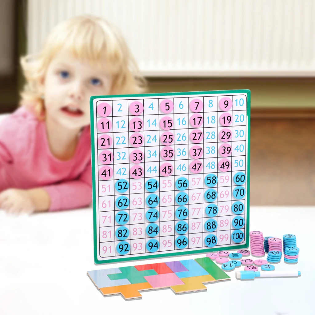 

1 Set Wooden Magnetic 1-100 Number Board Counting Game Math Toys Arithmetic Early Learning
