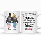 2 сестры, кофейная кружка, персонализированные белые керамические кружки, чашка, подарок для девочек, сестер Forever Never Apart 11oz15oz RR2008