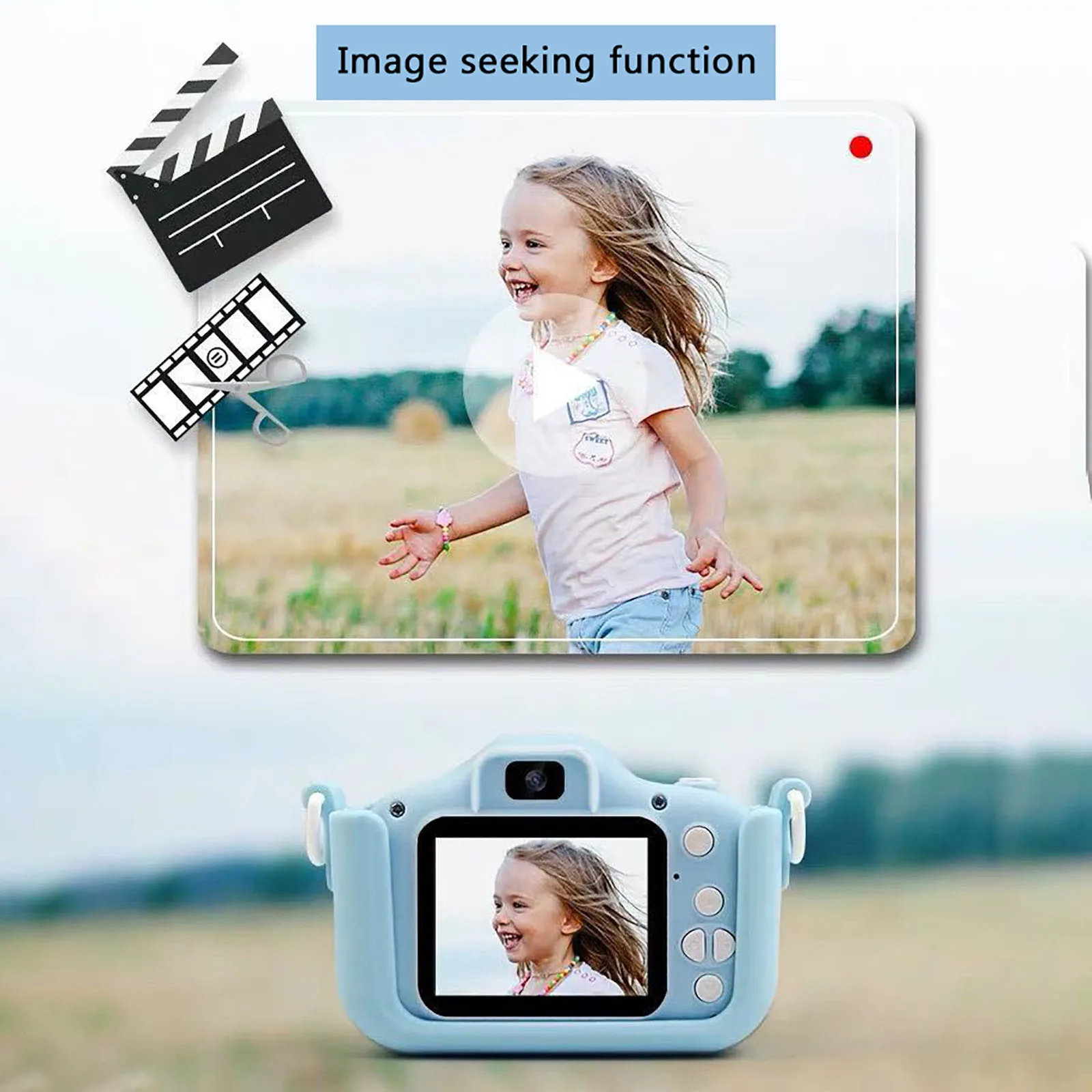 

Children's Digital Camera 2.0 LCD Mini Camera HD 1080P Children Camera TF card Built in several small games Mini Digital Camera