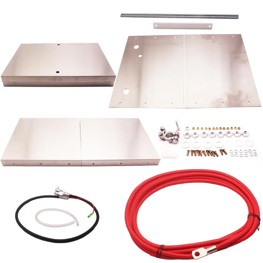 Complete Aluminum Battery Box Relocation Kit Universal Billet Street or Race |