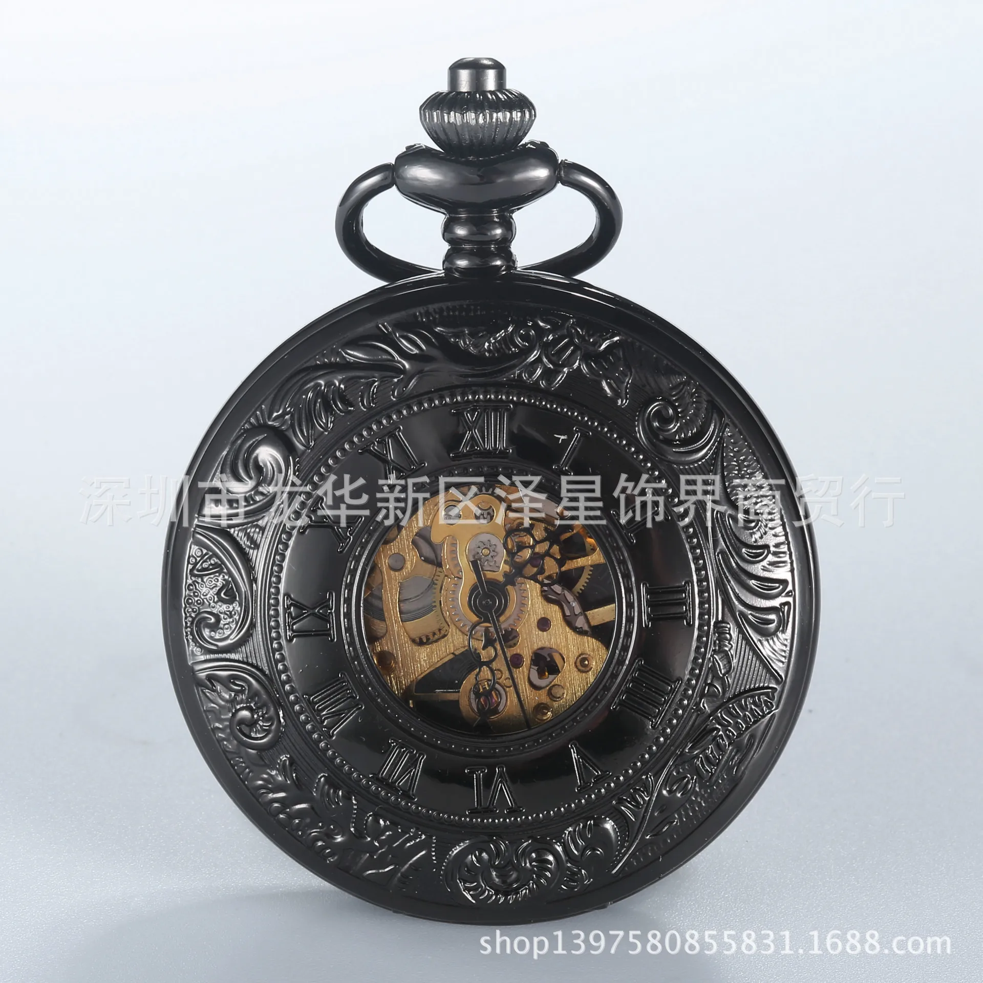 

Silver Double Open Cover Carved Hollow Mechanical Pocket Watch Retro Men and Women Student Gift Commemorative Pocket Watch