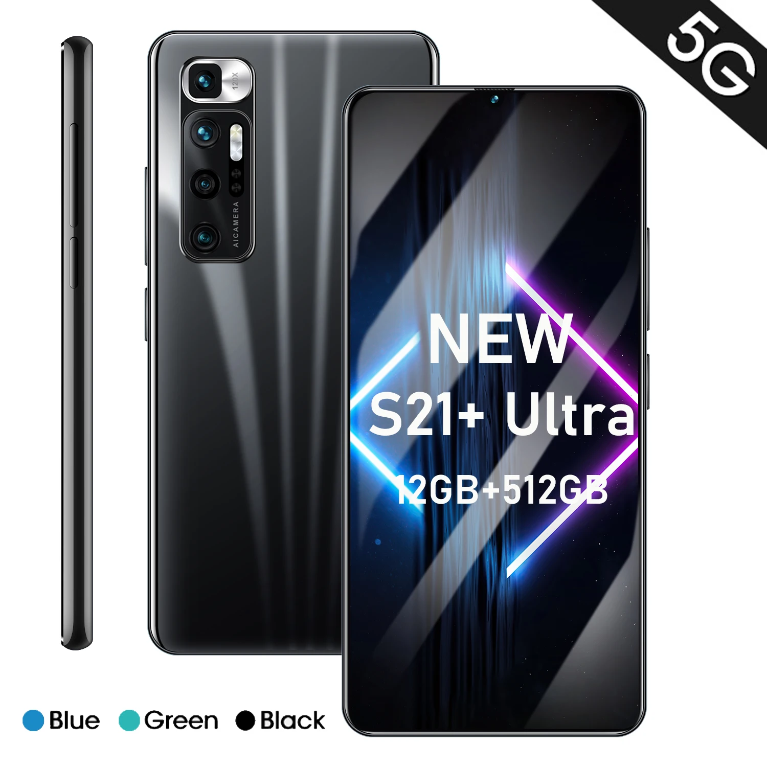 

Смартфон Galaxy 5G Android S21 +, ультратонкий, 6,26 дюйма, телефон с 4G, 24 Мп + 48 МП, 12 Гб + 512 ГБ, сотовые телефоны