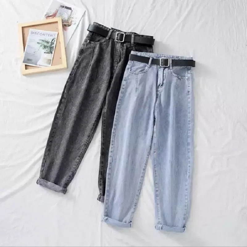 

Ladies Loose Harem Jeans Campus Travel Female Students Autumn High Waist Thin Section Wild New Trend Casual Wide-Leg Pants