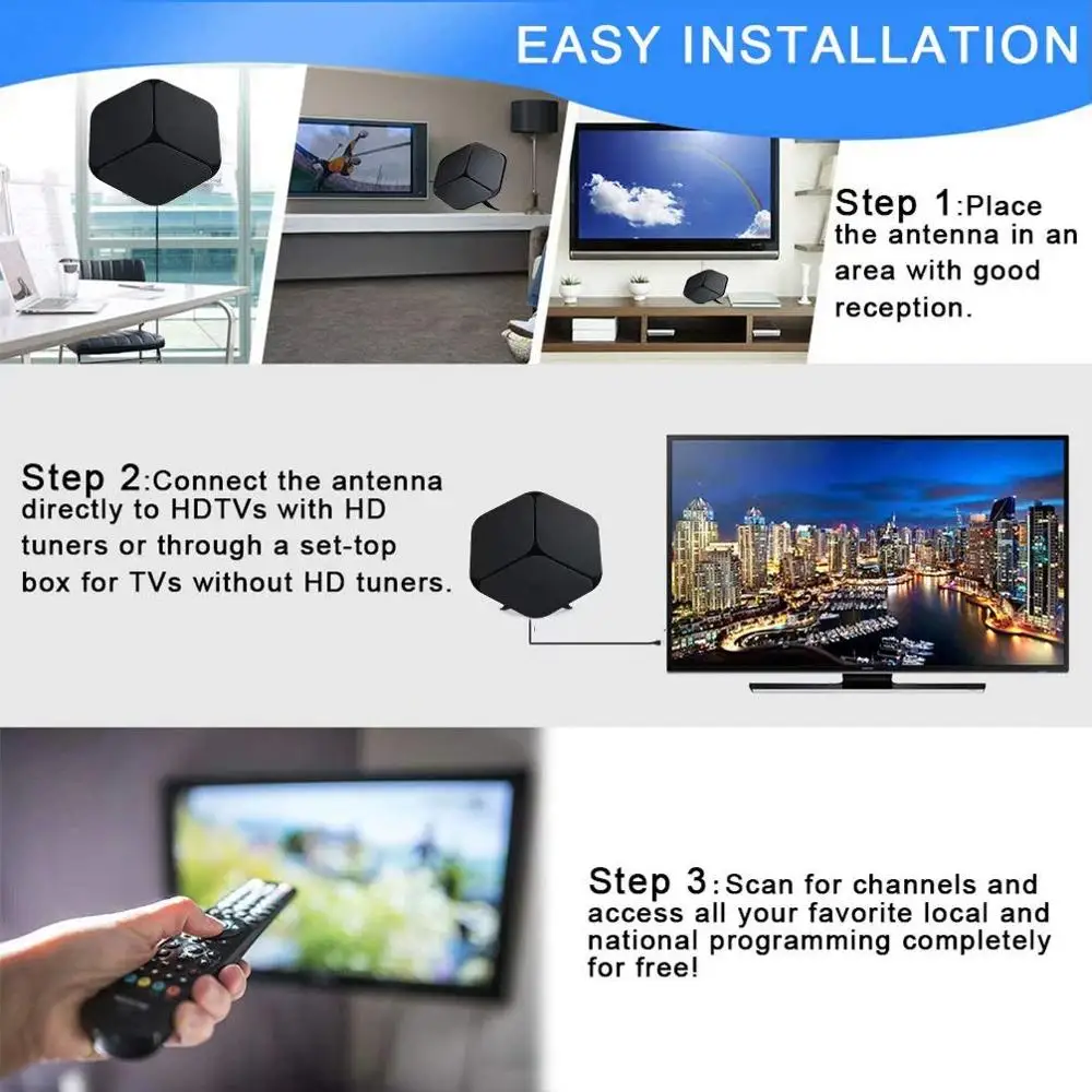 Satxtrem тв антенныдля цифрового dvb t2 комнатная антеннаусилитель антенны Диапазон 80