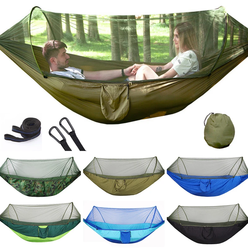 

Кемпинговый гамак с москитной сеткой, портативные гамаки из парашютной ткани, подвесная легкая палатка для сна, для отдыха и путешествий