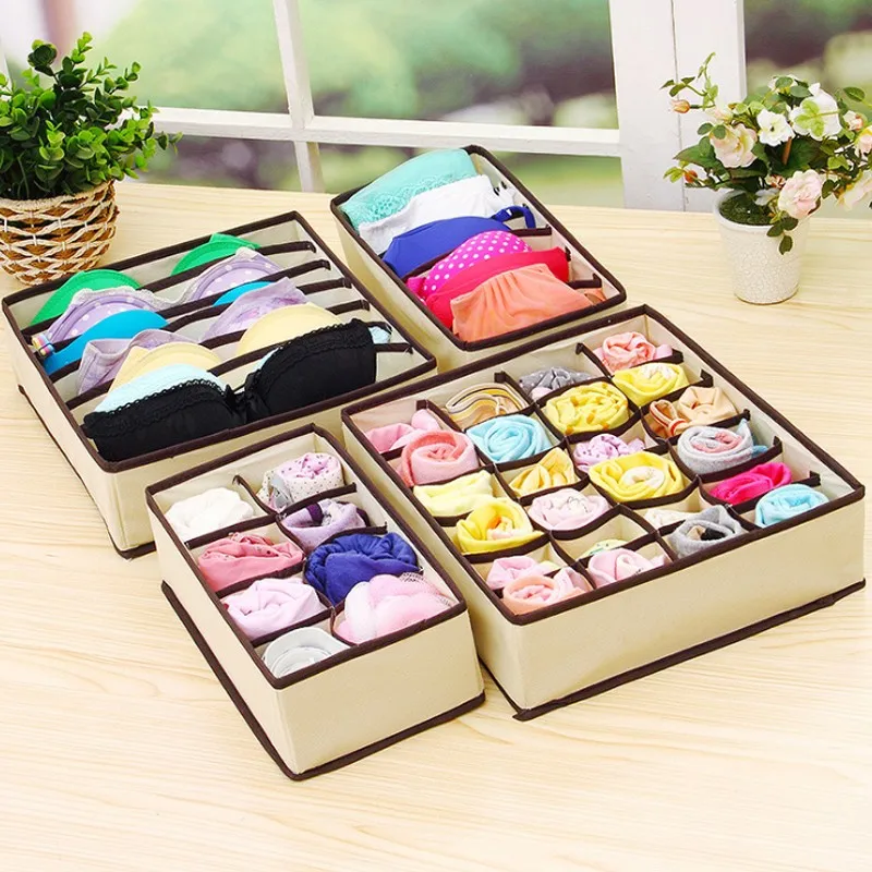 

Underwear Bra Organizer Storage Box 3 Colors Drawer Closet Organizers Boxes For Underwear Scarfs Socks Bra Multi Size