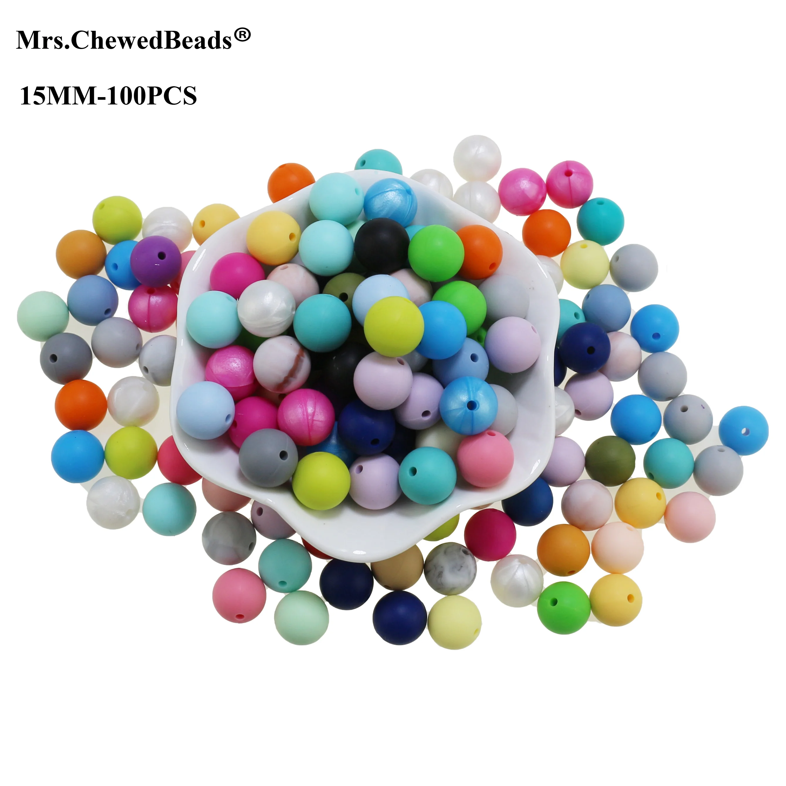 Прорезыватель для зубов диаметром 15 мм бусина на выбор из 40 цветов | Мать и