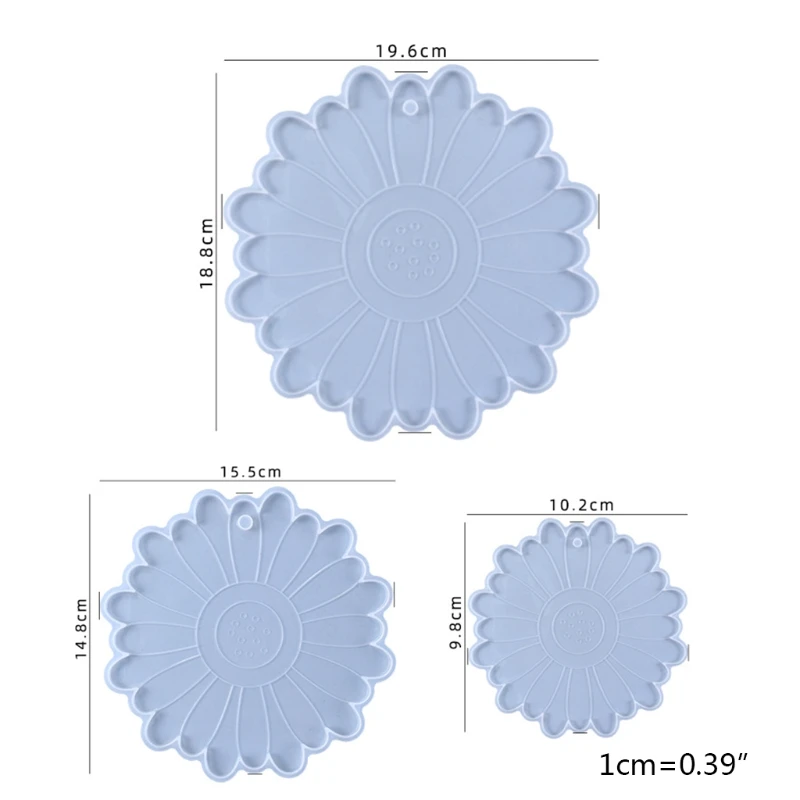 

Sunflower Coaster Epoxy Resin Mold Serving Plate Tray Silicone Mould DIY Crafts Home Decortaions Cup Mat Mug Pad Casting Tools