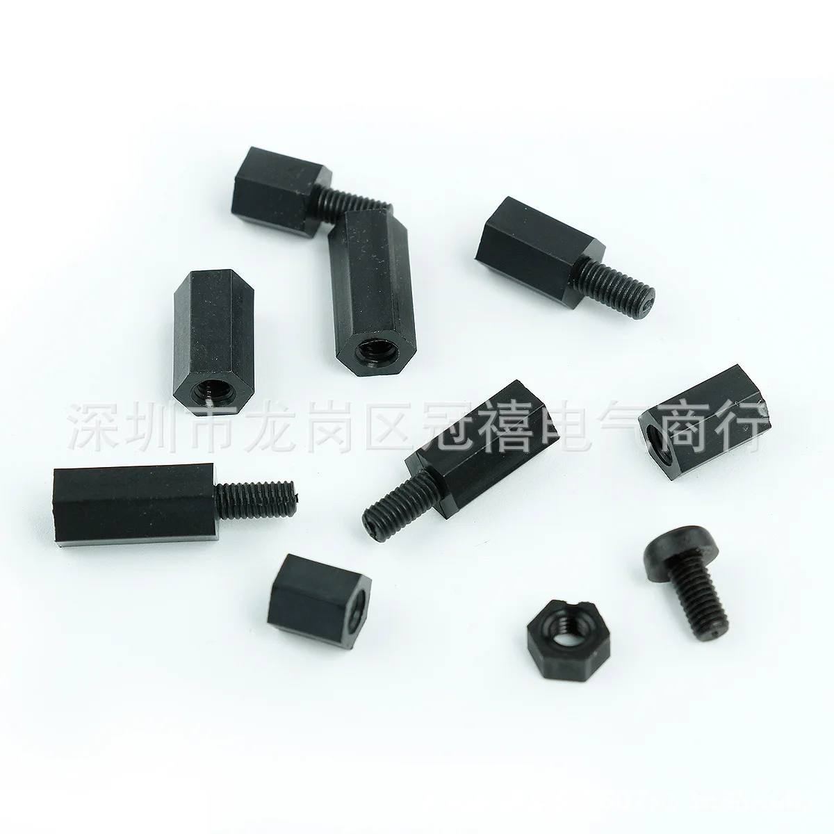 300 шт. черный/белый нейлоновый винт шестигранный держатель плоская головка