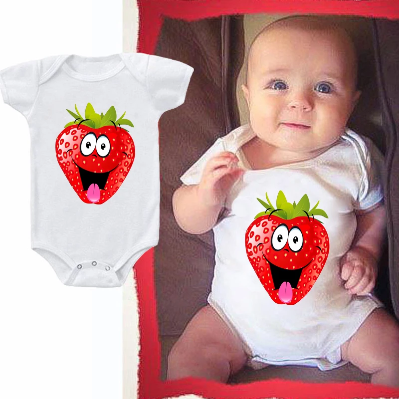 

Clothes for Newborns Rompers Girl Baby Body Roupa De Bebe Infant Short Sleeve Strawberry Cake Birthday Boy Jumpsuit for Children